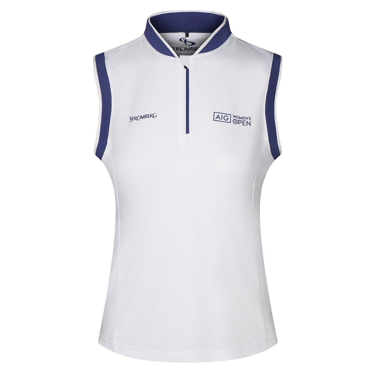 Stromberg Ladies Stromberg MEG RIB ZIP Open Sleeveless Polo Shirt