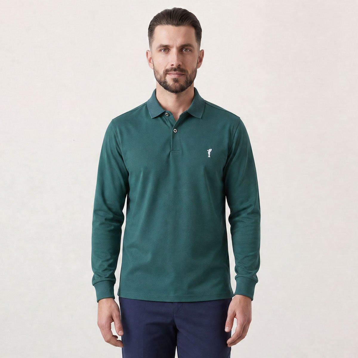 GOLFINO Men's Marbella Long Sleeve Light Golf Polo Shirt