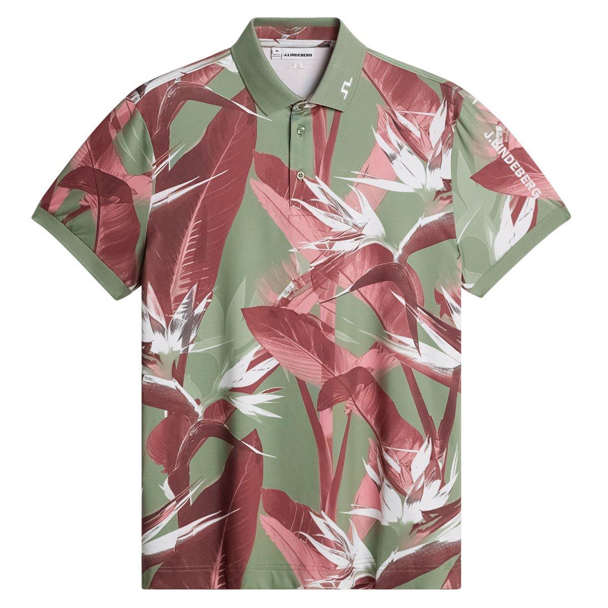 J Lindeberg Tour Tech Palm Print Polo Shirt