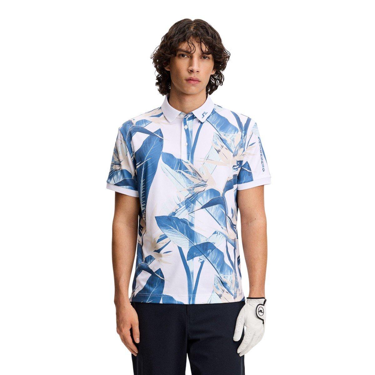 J.Lindeberg J.Lindeberg Tour Tech Palm Print Polo Shirt