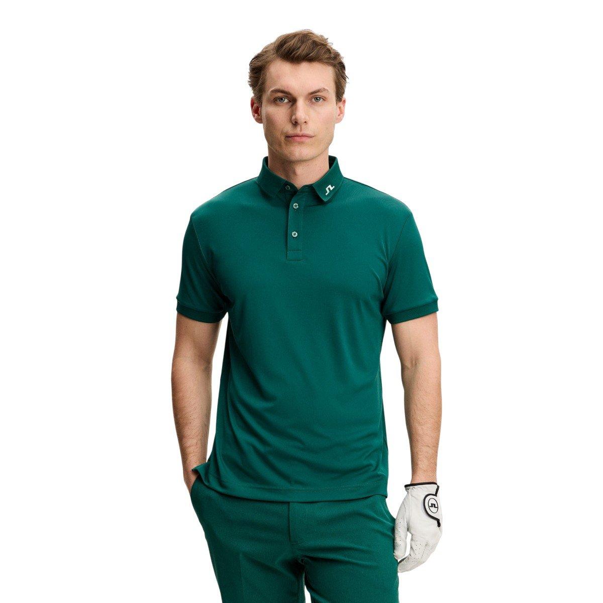 J.Lindeberg Men's KV Rear Logo Print Golf Polo Shirt