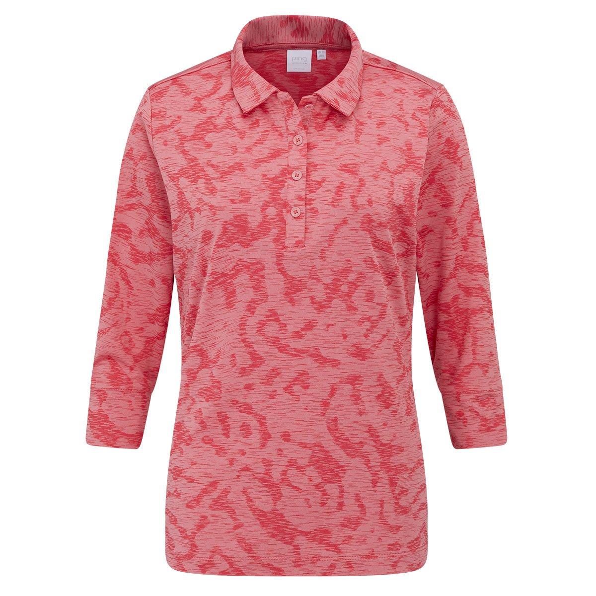 Lunette Ladies 3/4 Sleeve Jacquard Golf Polo Shirt