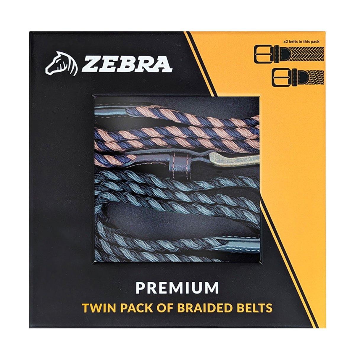 Zebra Golf Braided Belt - 2 Pack