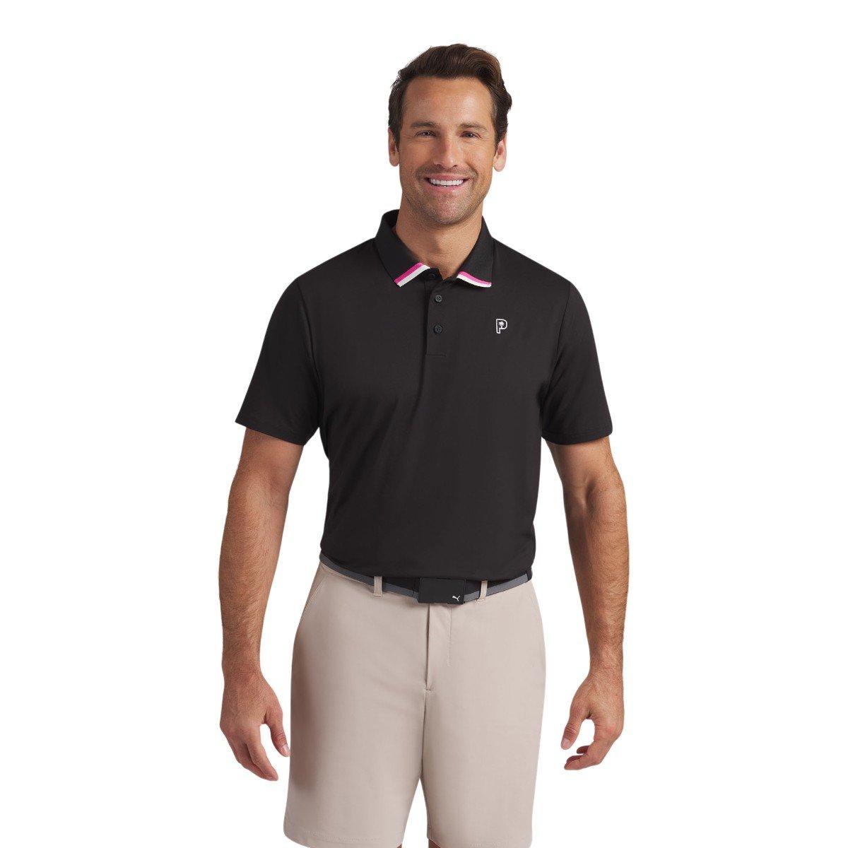 PUMA Men's X Palm Tree Crew Tipped Golf Polo Shirt