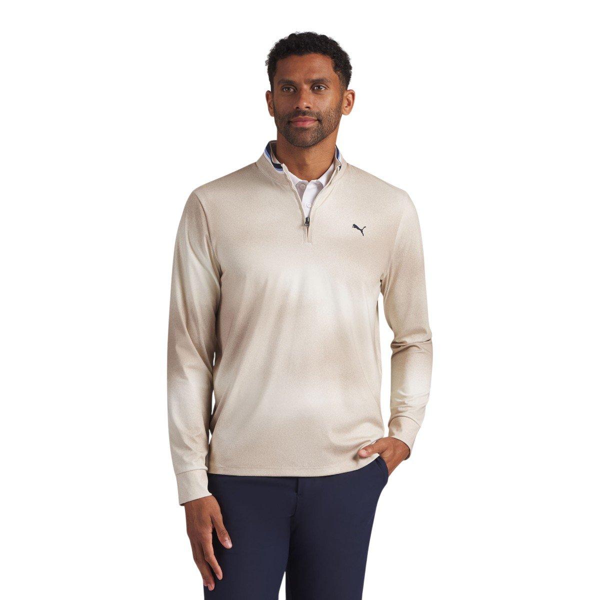 PUMA Men's CLOUDSPUN Tech Coastal Claret Quarter Zip Golf Mid Layer