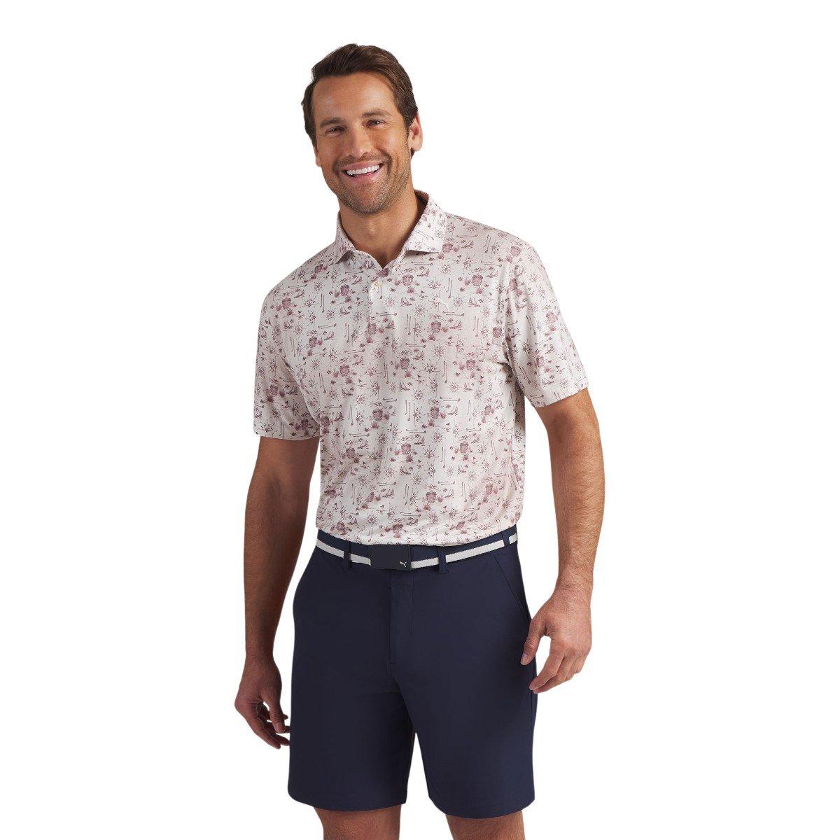 PUMA Men's CLOUDSPUN Coastal Claret Golf Polo Shirt