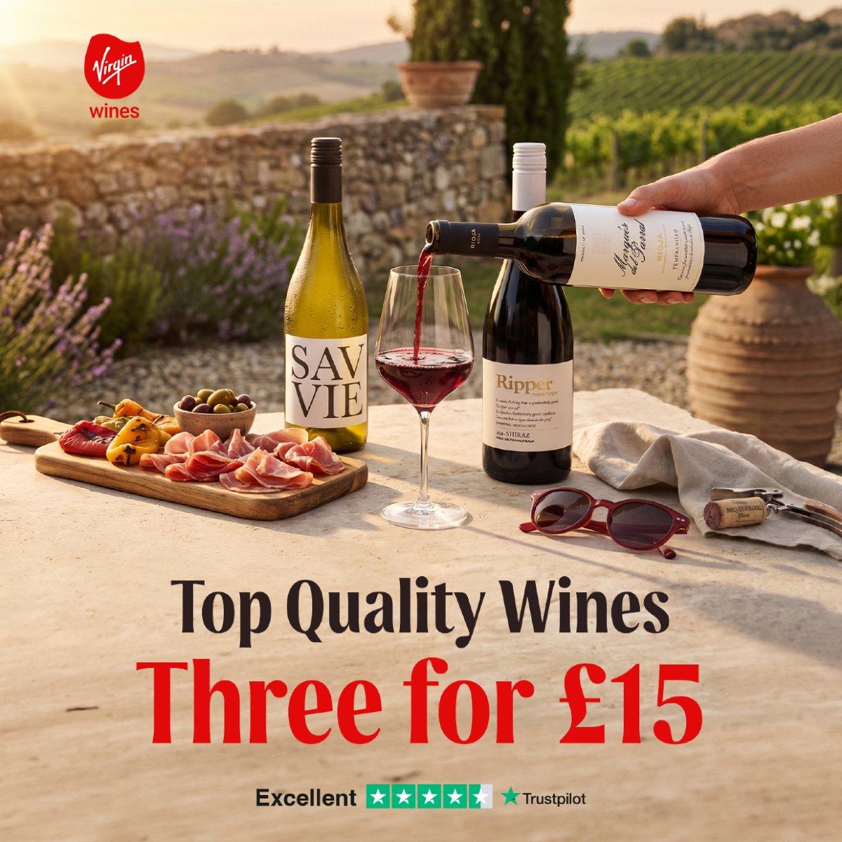 3 Top Quality Wines – Just £15 Delivered
