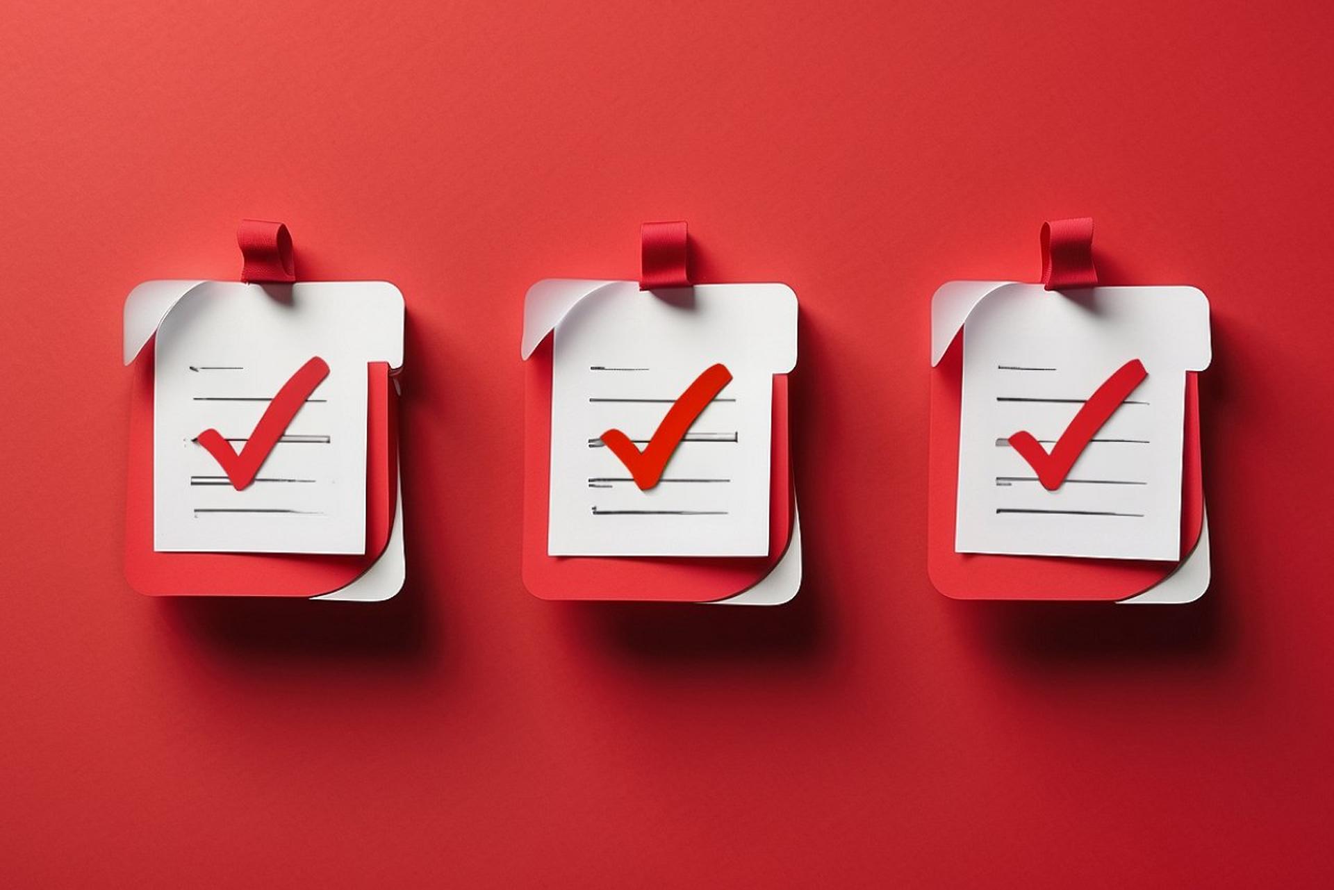 3 clipboards with checkmarks on them