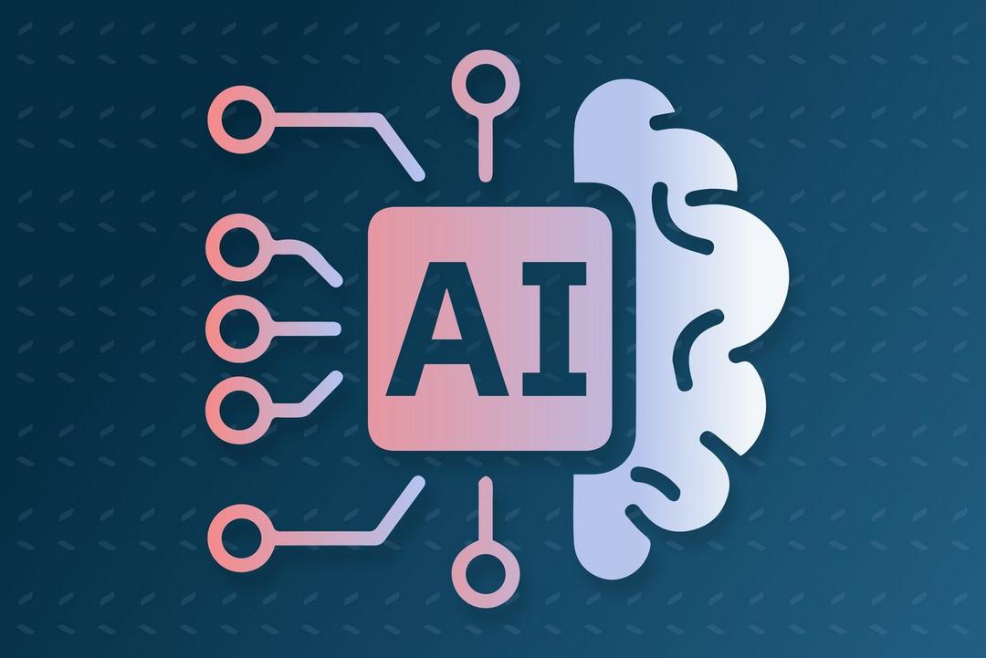 AI chip design connected to brain illustration.