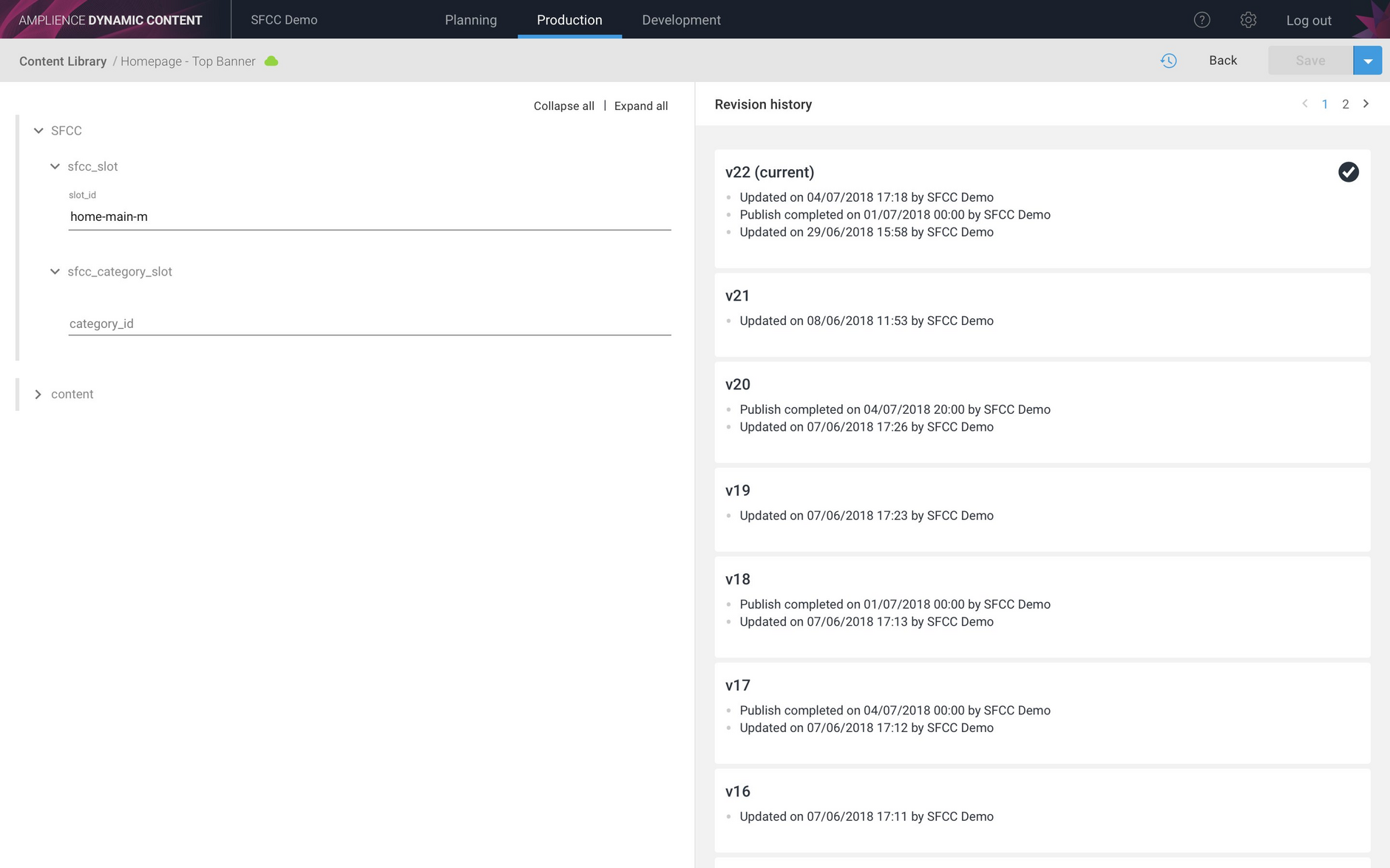 Mapping the Homepage Top Banner slot to a SFCC content slot