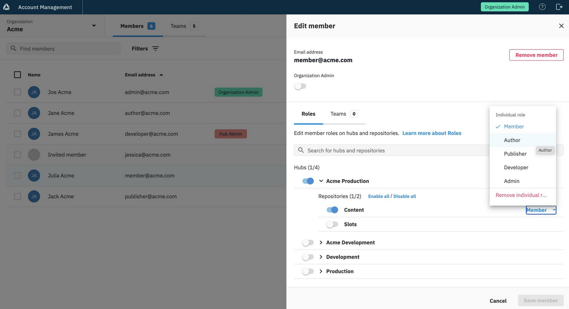 Assigning repository roles