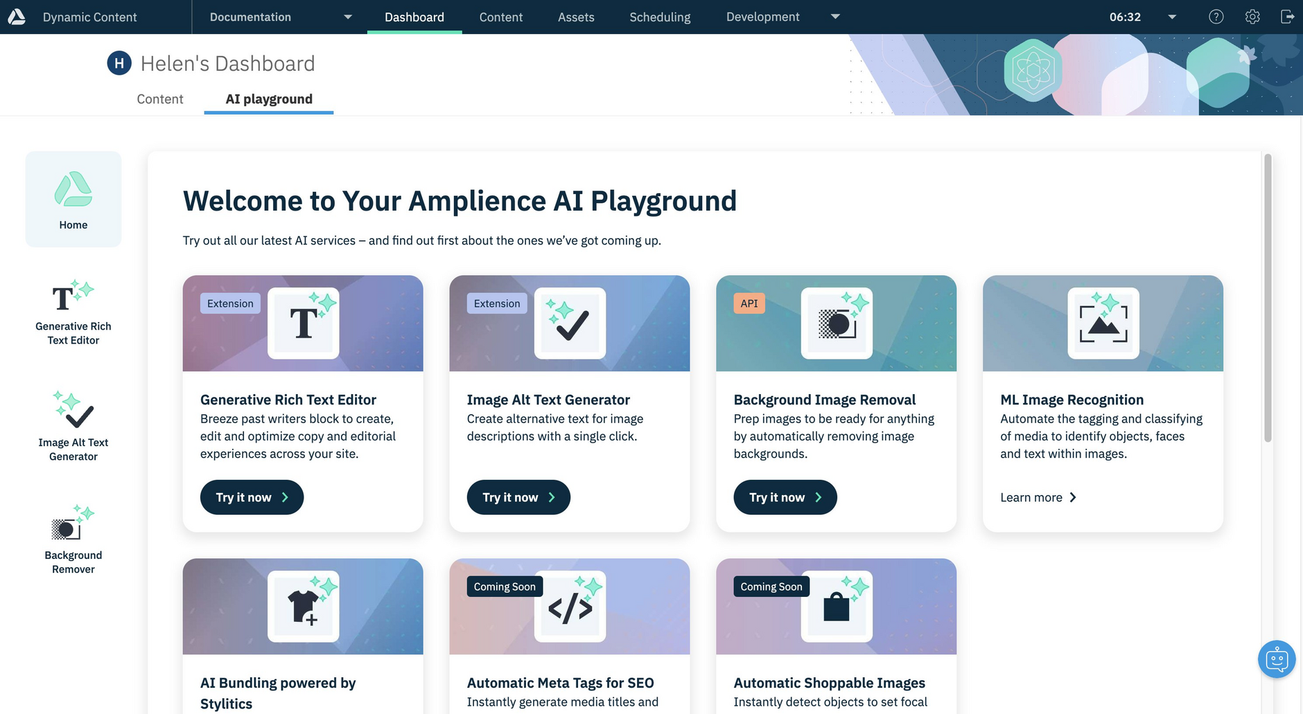 The Amplience AI Playground