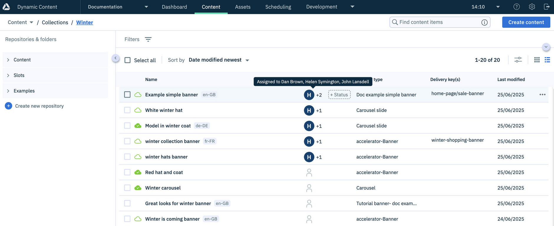 Content library updated for new assignee