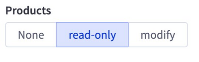 Select the scope as Products read only