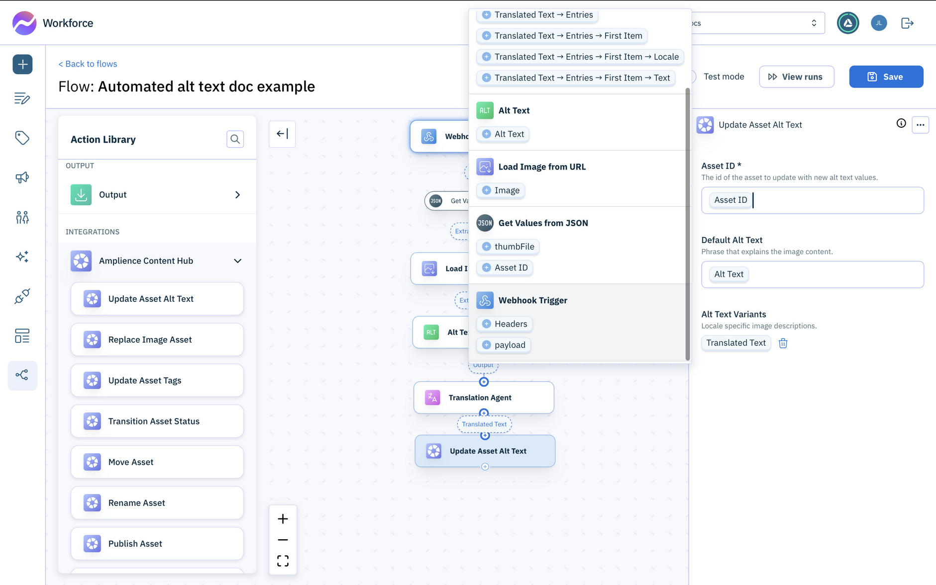 Updating the asset alt text