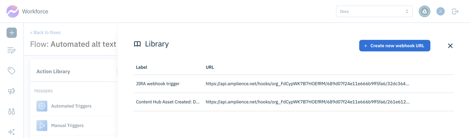 Copy the webhook URL