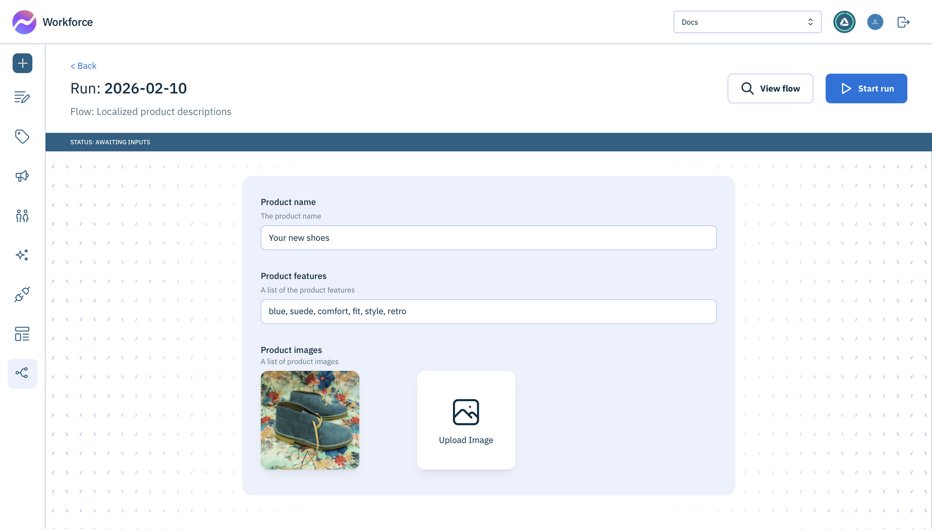 Add the locales into which you want to translate the generated product description
