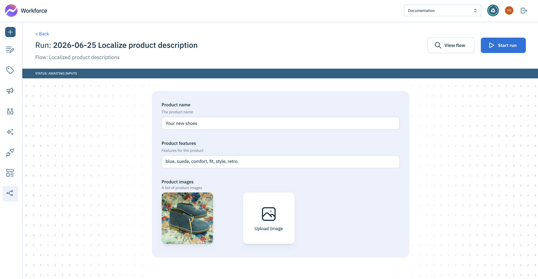 Add the locales into which you want to translate the generated product description