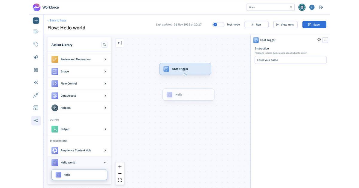 Workforce extensions | Amplience Documentation