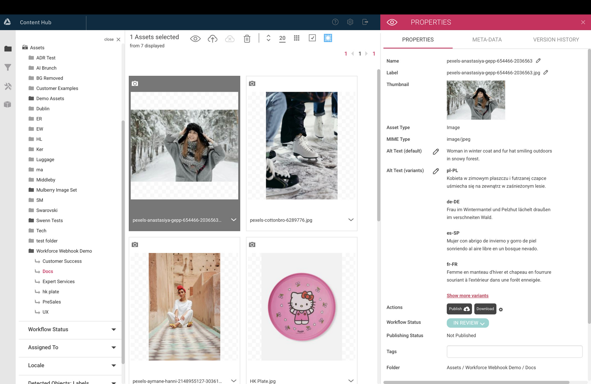 The image asset is updated in Content Hub