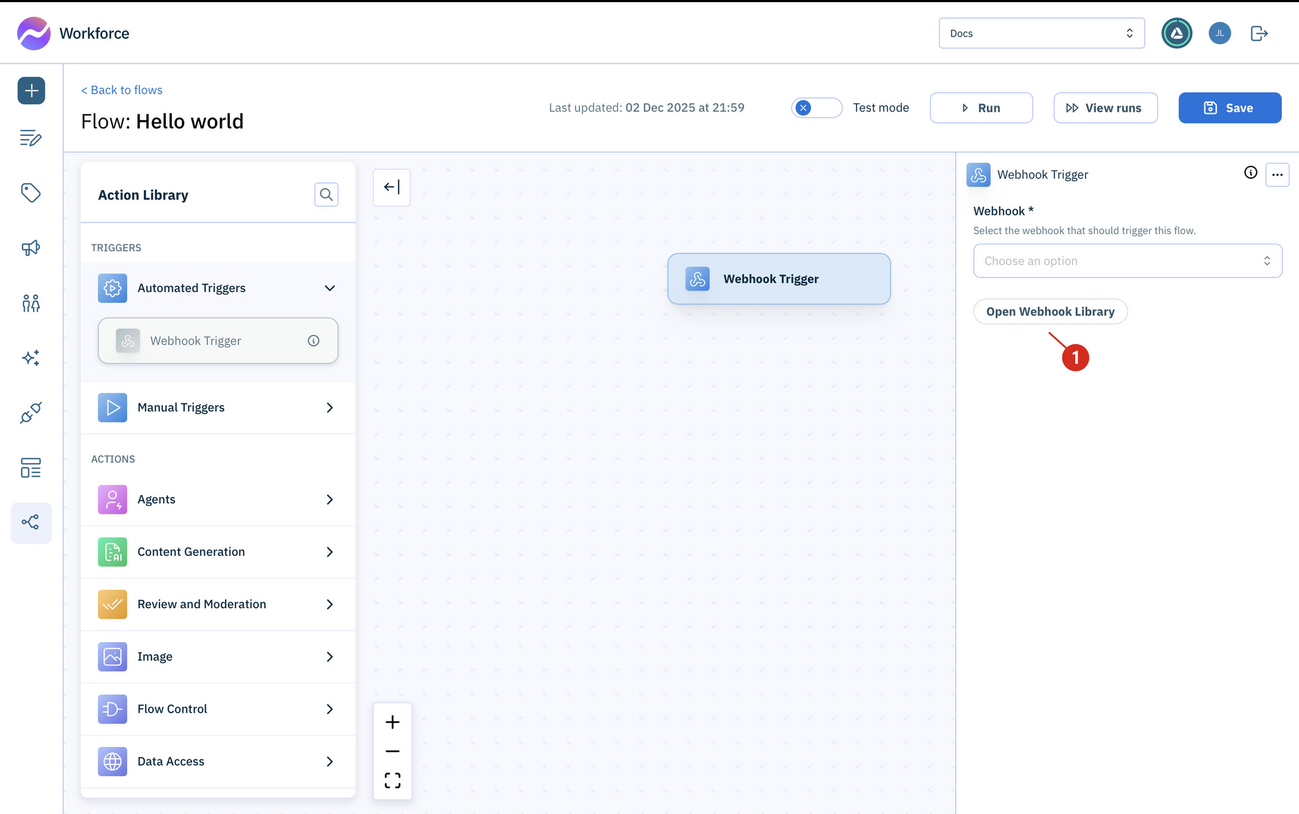 Adding a webhook trigger