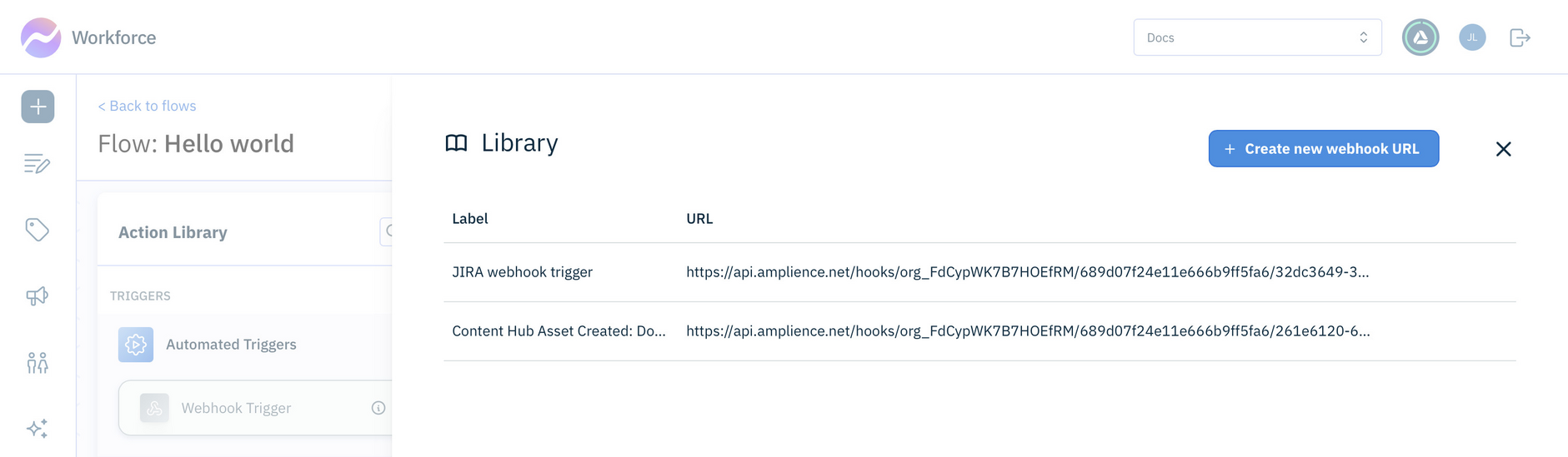 Adding a webhook trigger