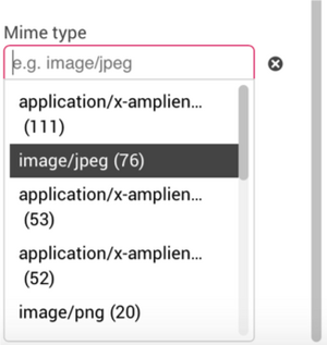 Showing only images of the image/jpeg Mime type