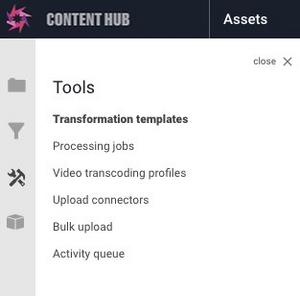 The Content Hub Tools section