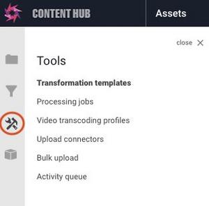 The Tools section in Content Hub