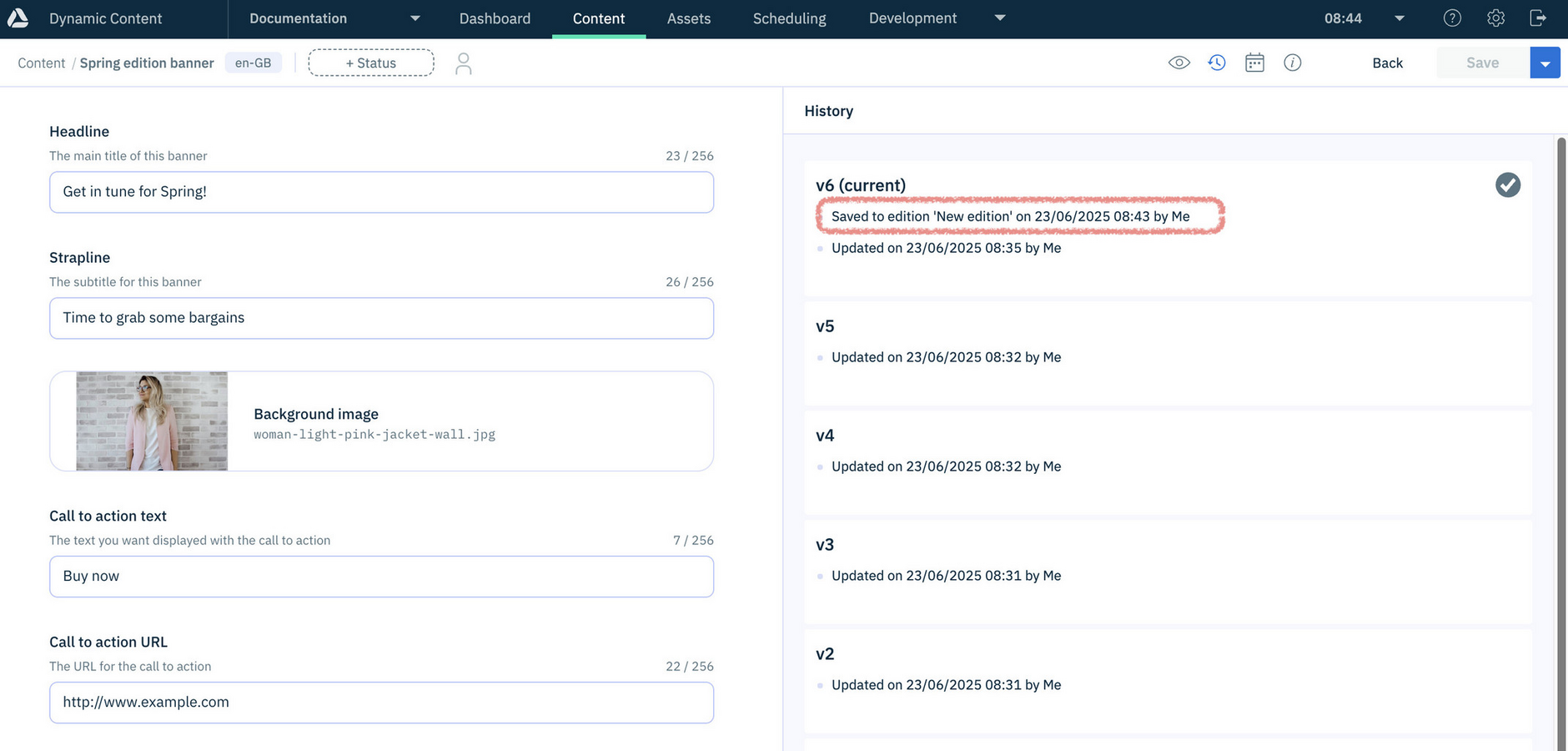 Tag to edition does not generate a new version