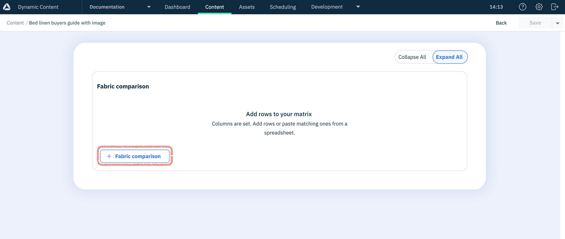 Start creating the feature comparison