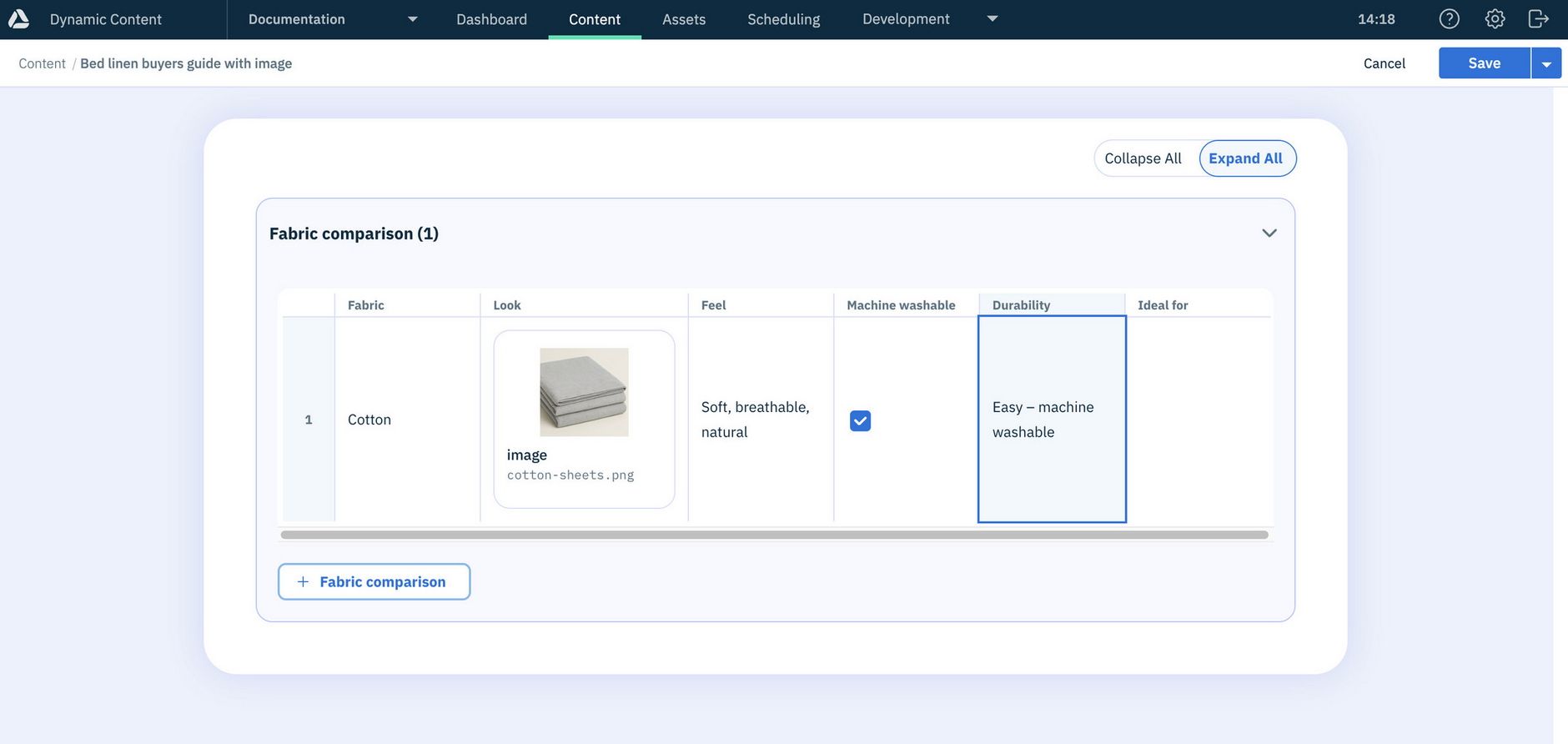 Add the first row of the feature comparison
