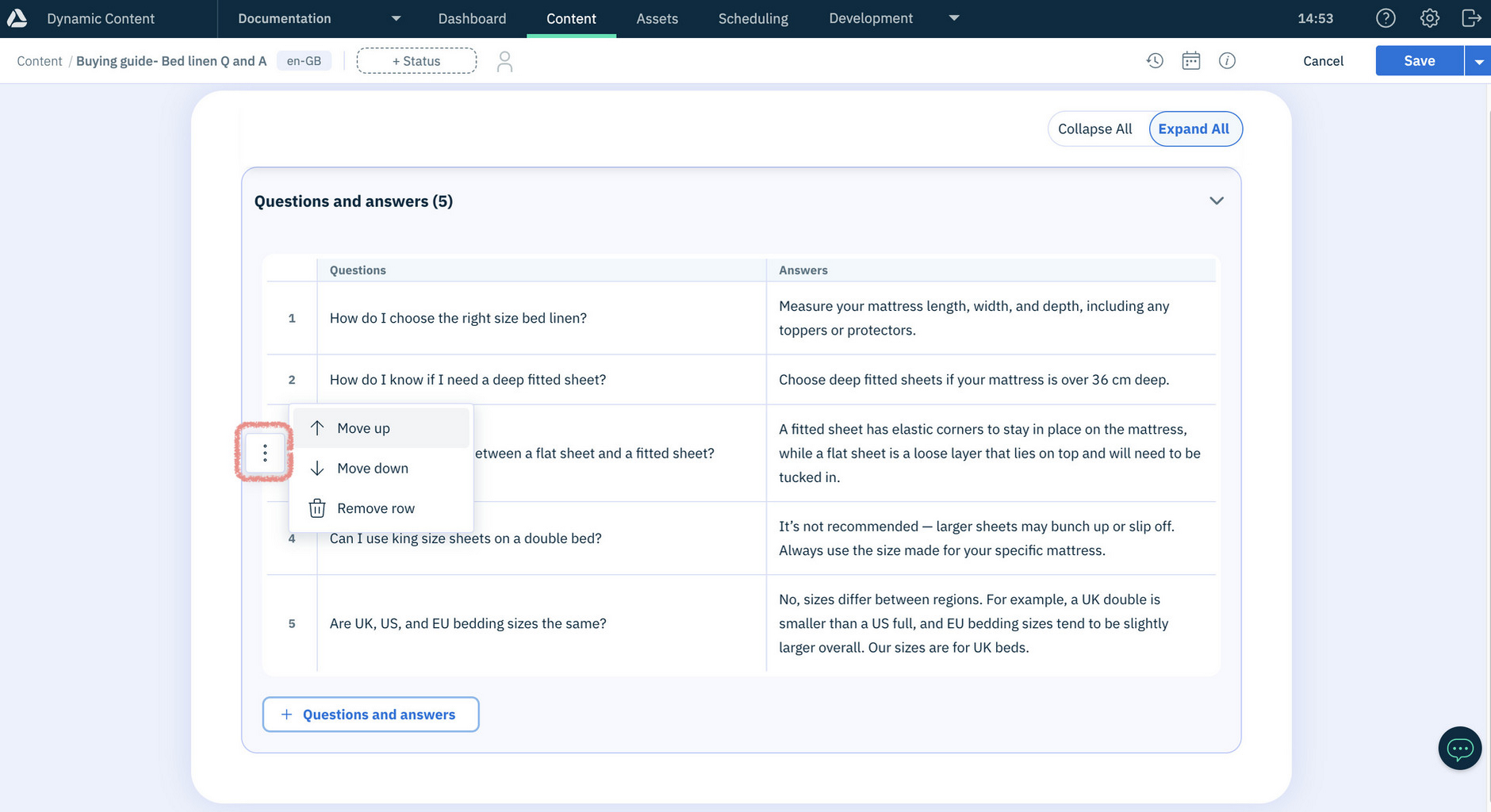 Multiple questions and answers