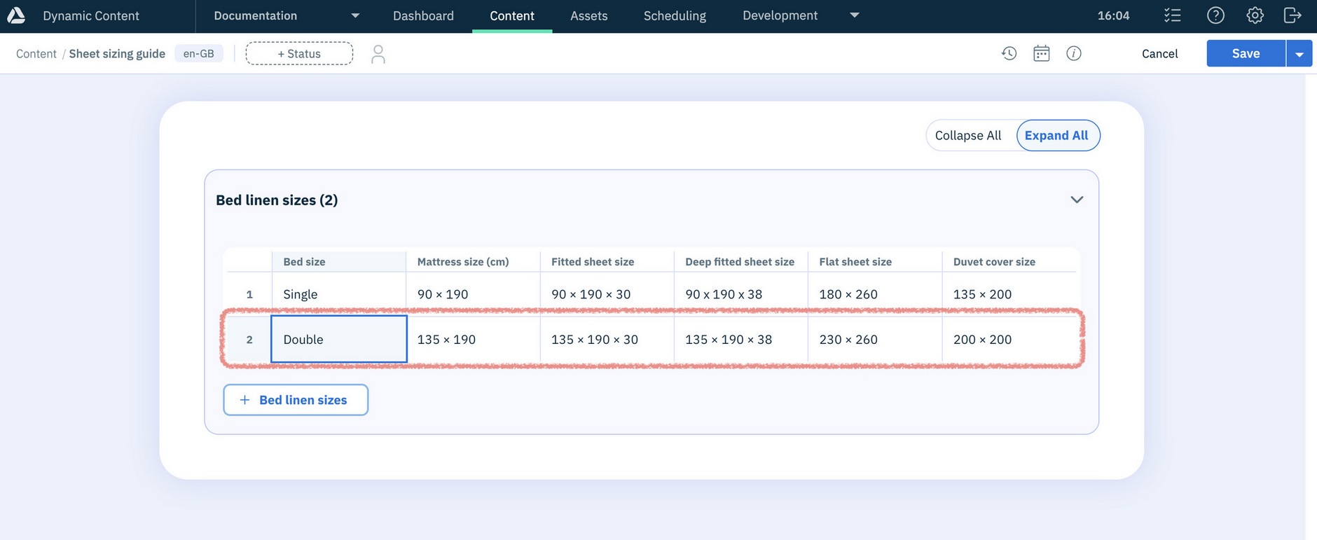 Selecting a row to copy