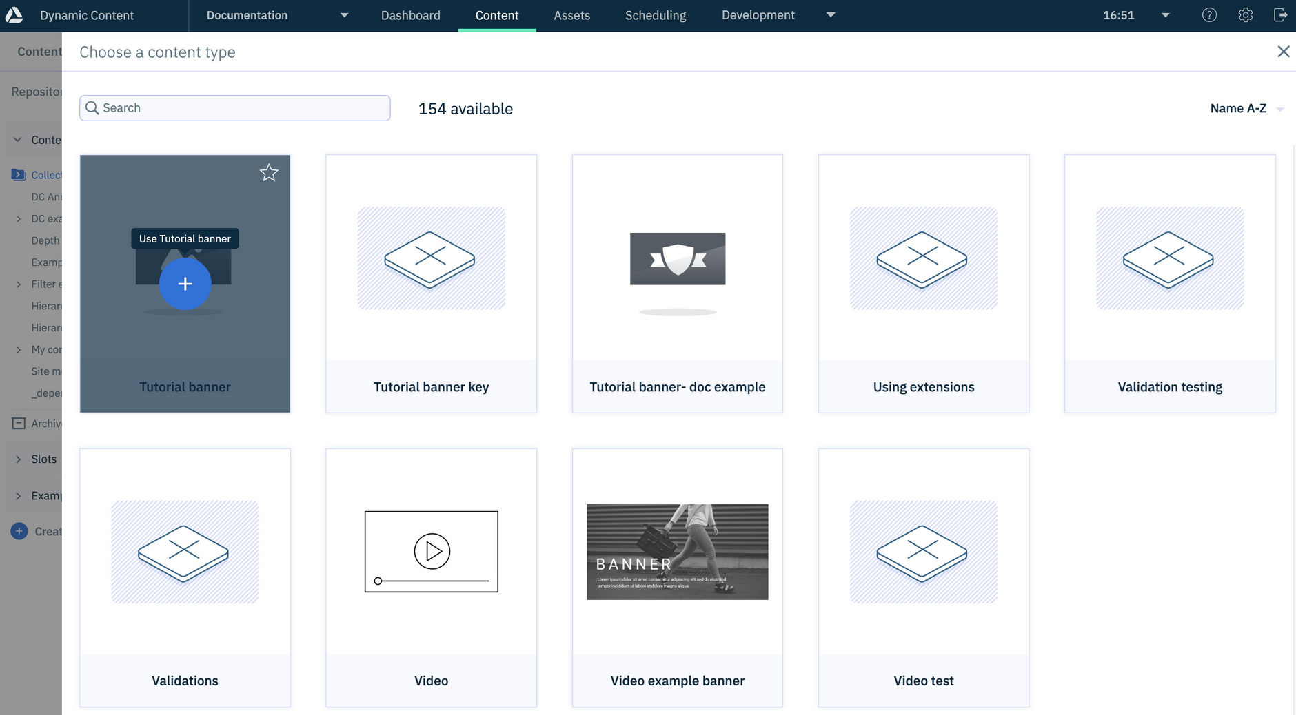 Choosing to create a new Tutorial Banner item