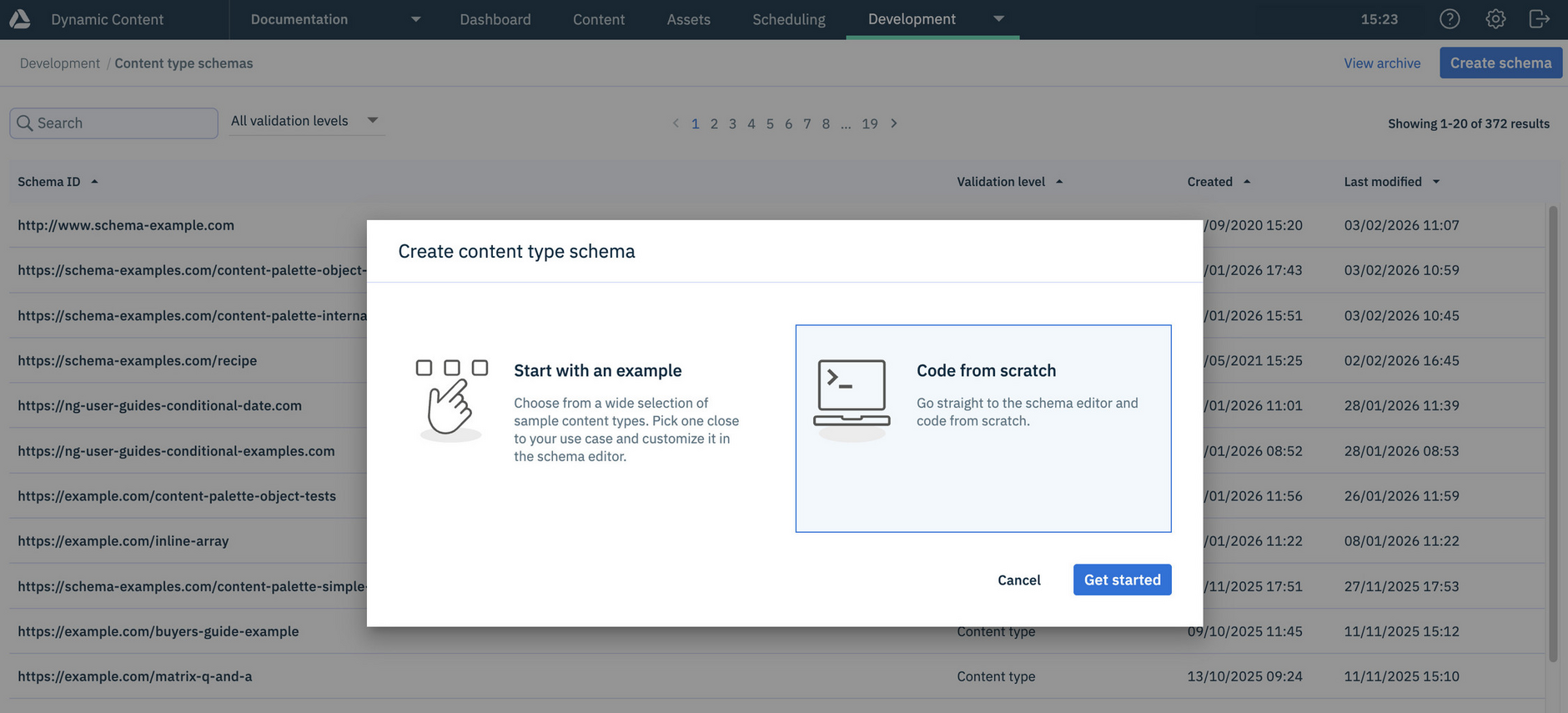 Create a schema using one of our examples or build your own
