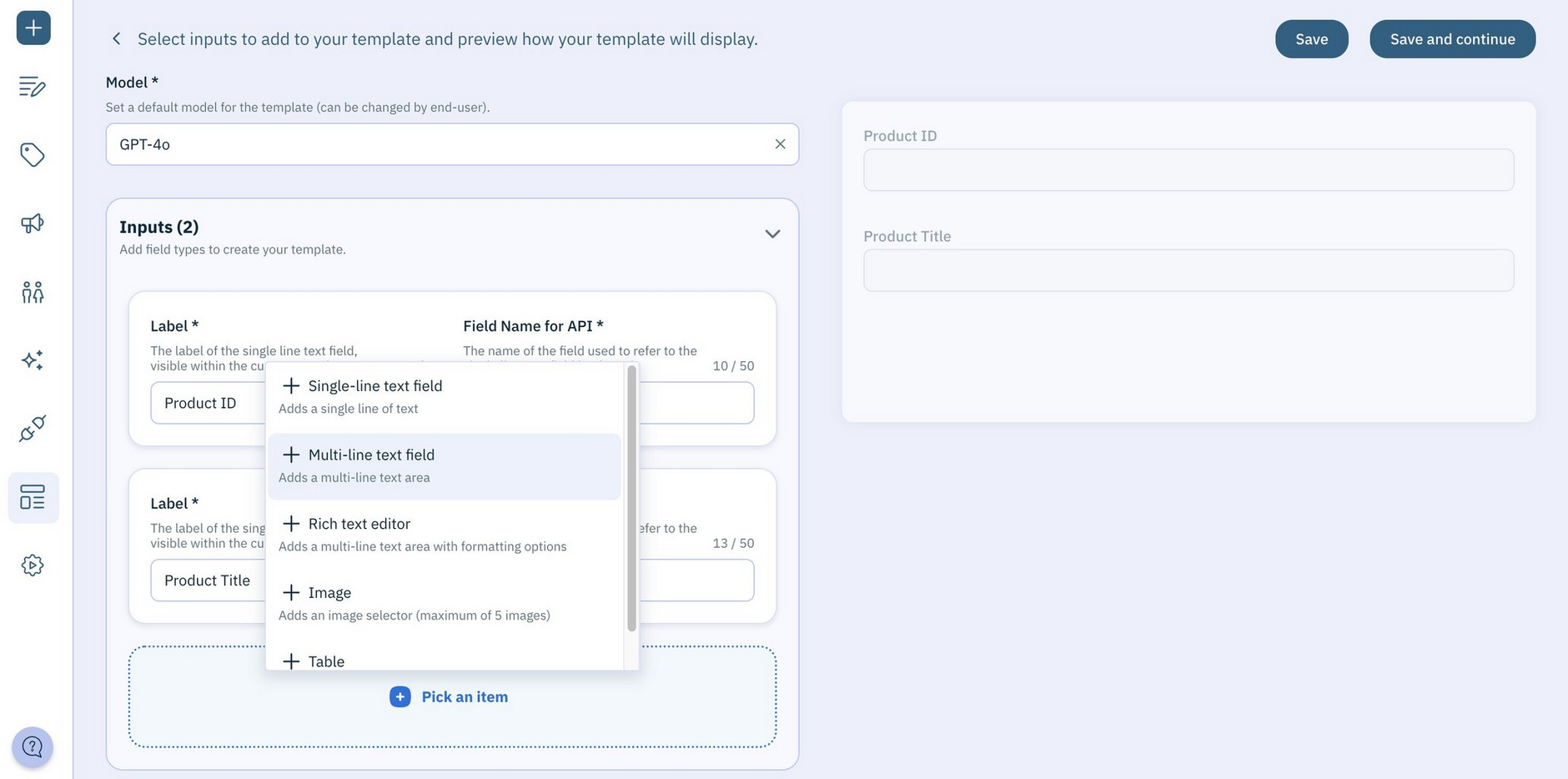 Build your template by adding components