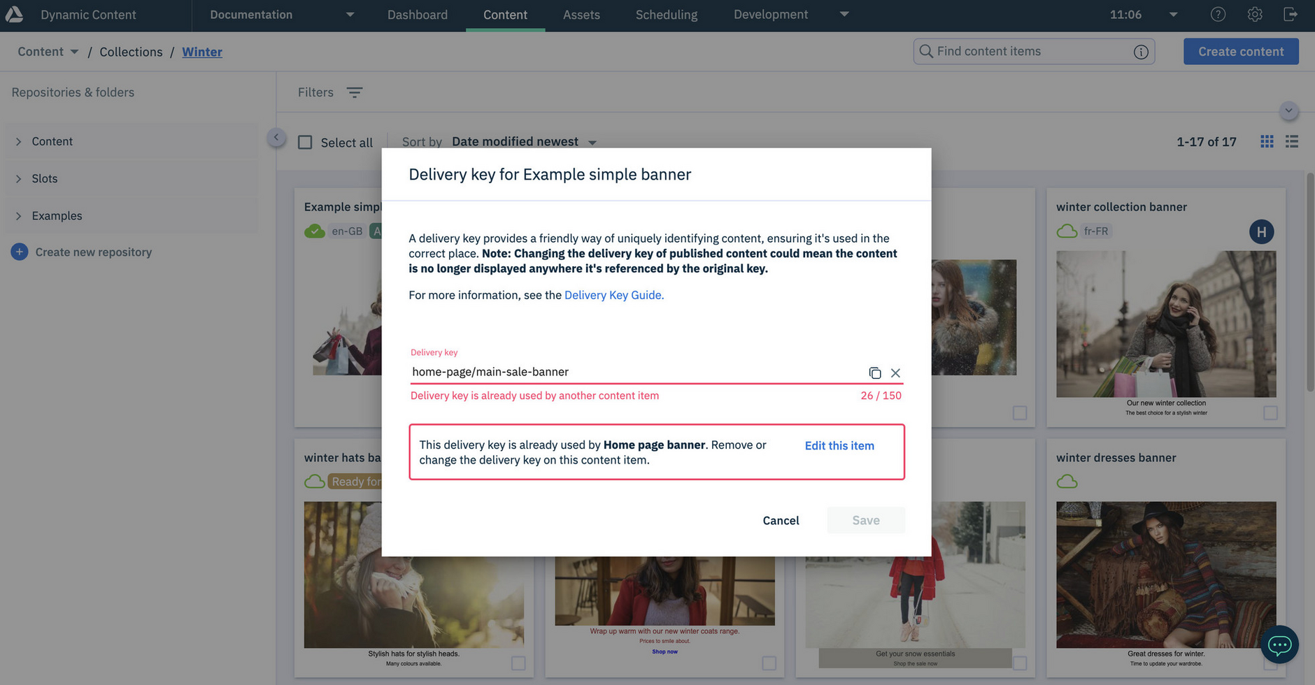 Duplicate delivery key message with link