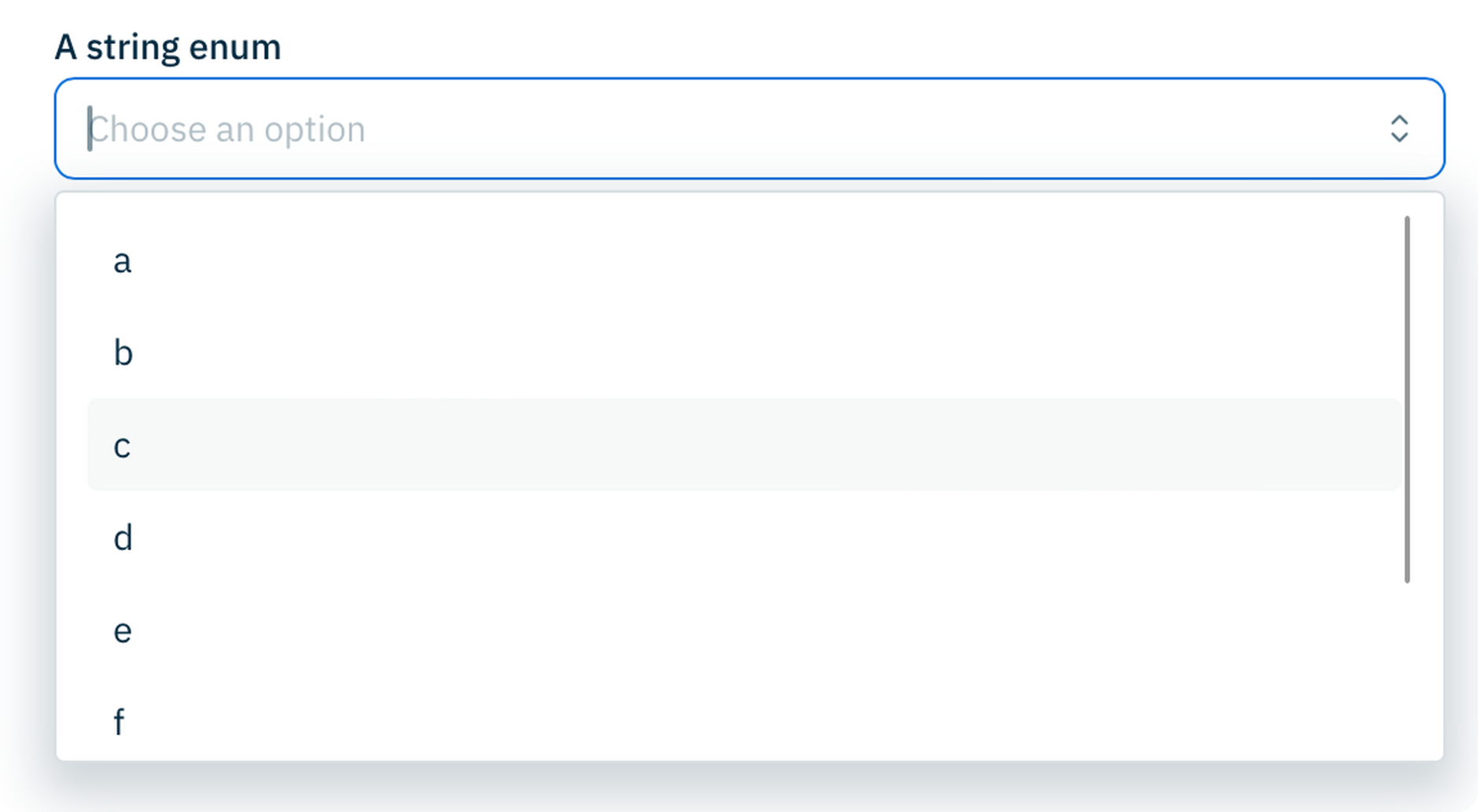 Drop down list