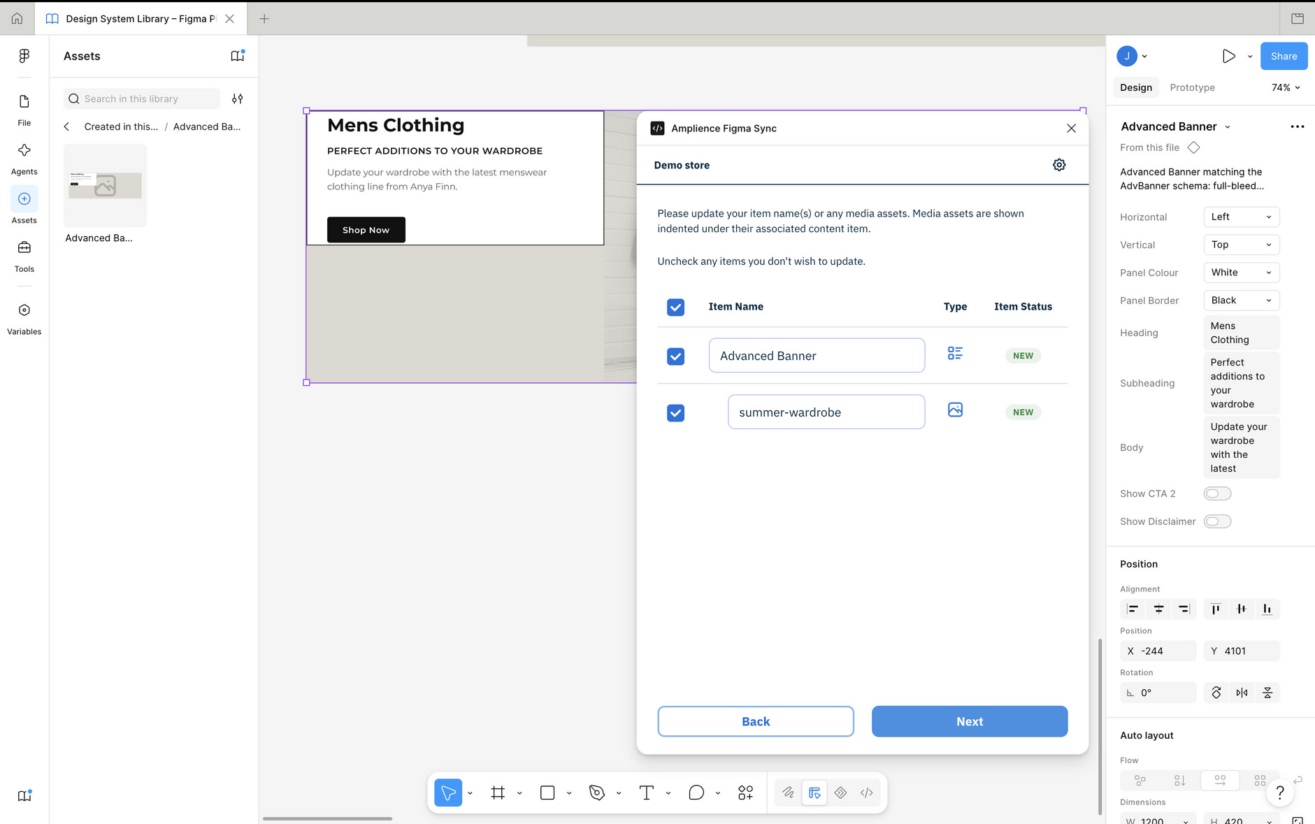 Rename the content and asset if you choose to