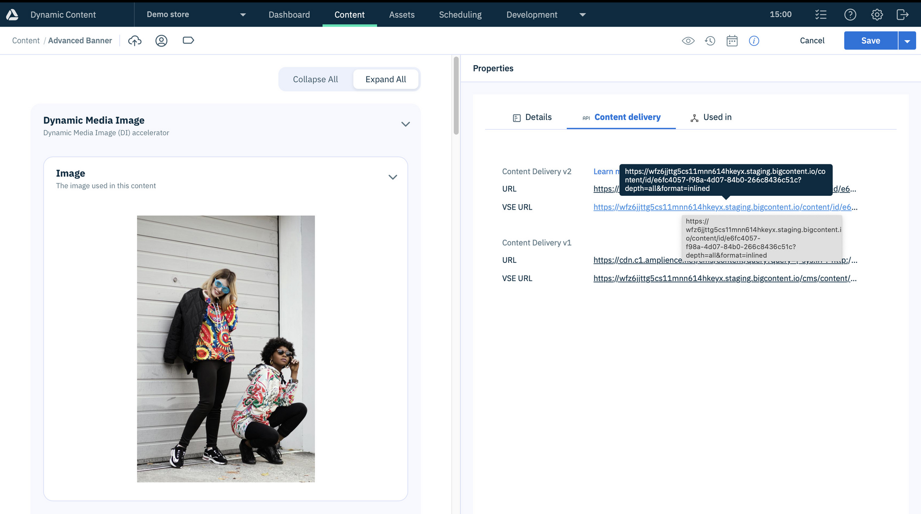 Copy a content item payload