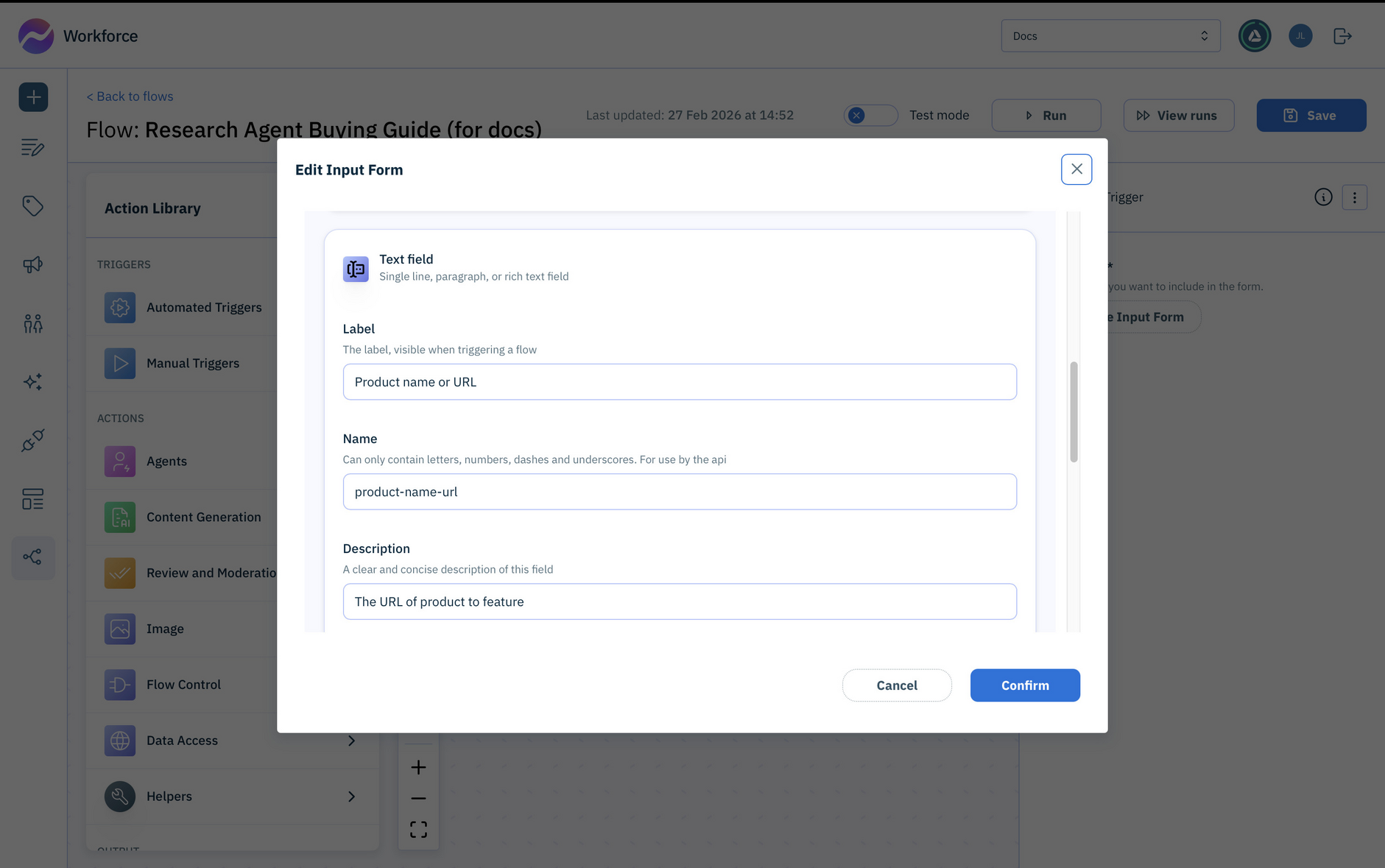Configuring the form