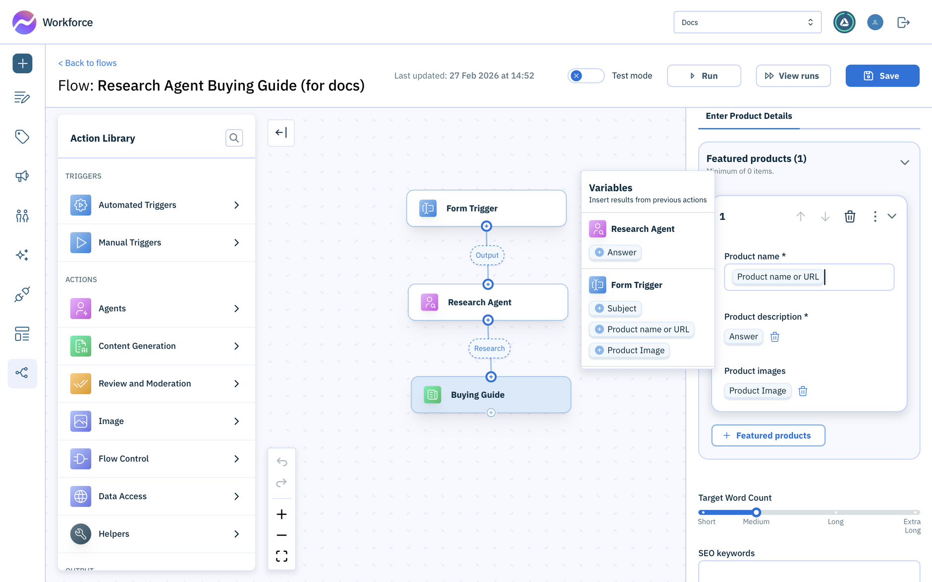 Configuring the buying guide