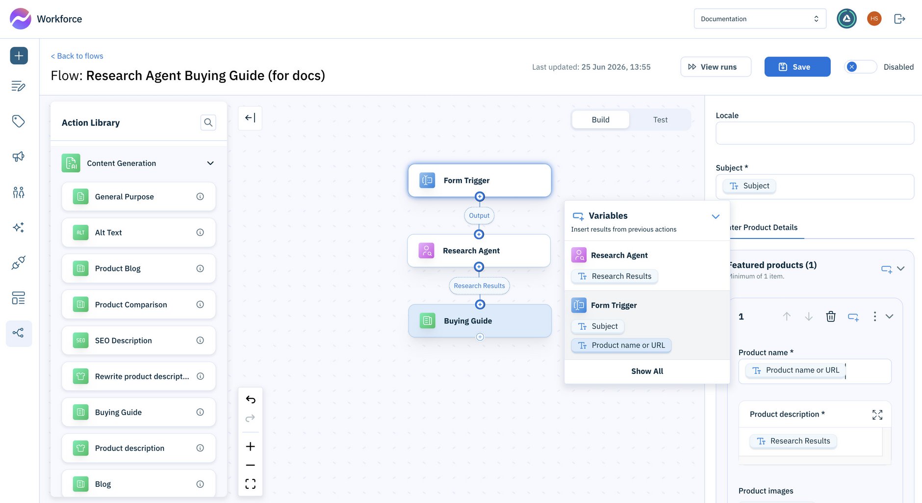 Configuring the buying guide
