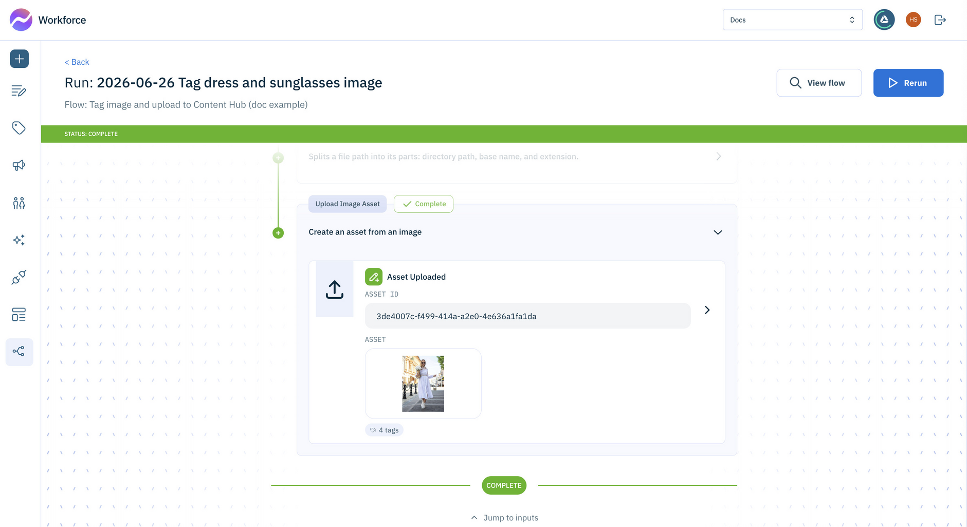 The flow in the process of uploading an image