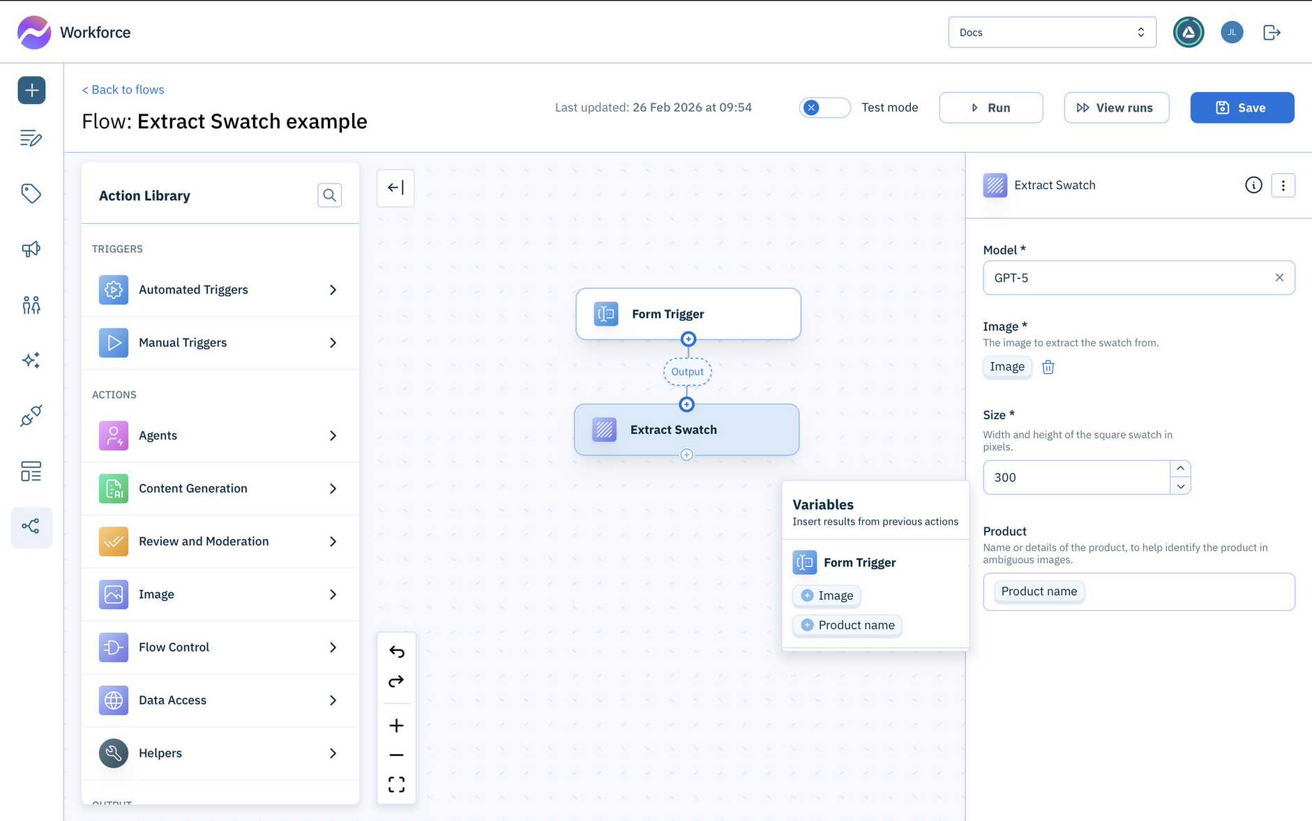 Extract the swatch from the image