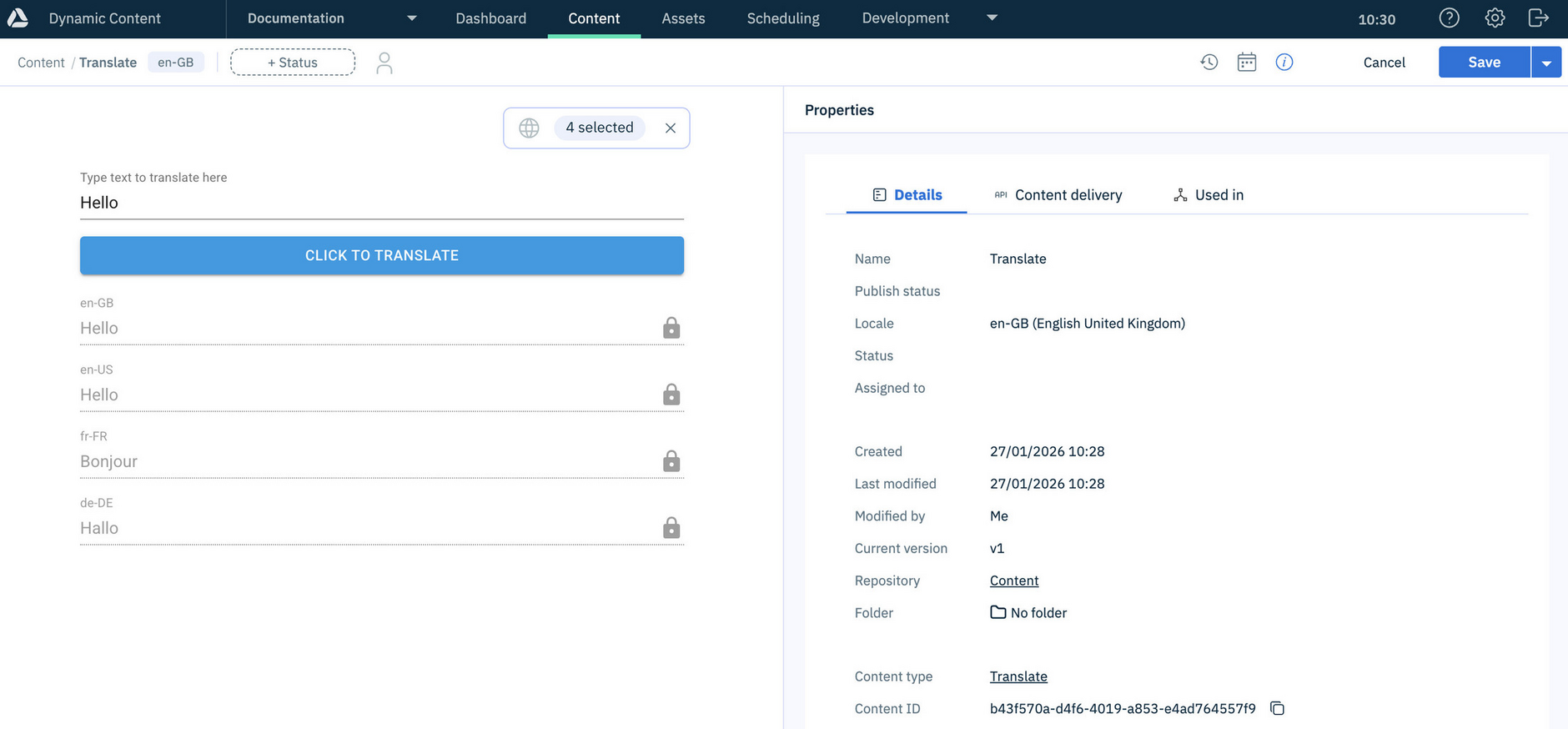 Content created using the localization extension