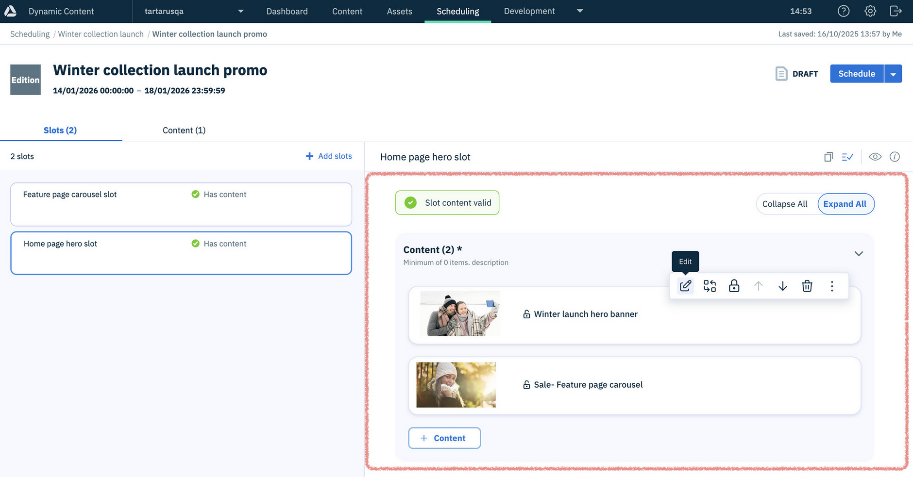 Next Gen Authoring in editions screen