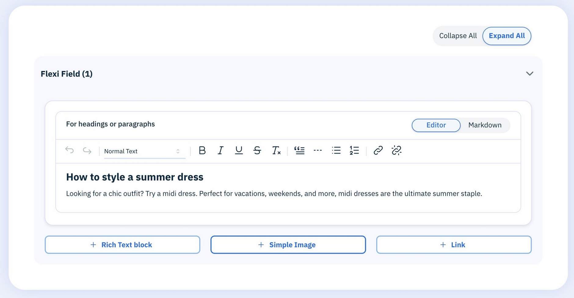 Flexible authoring conceptual view