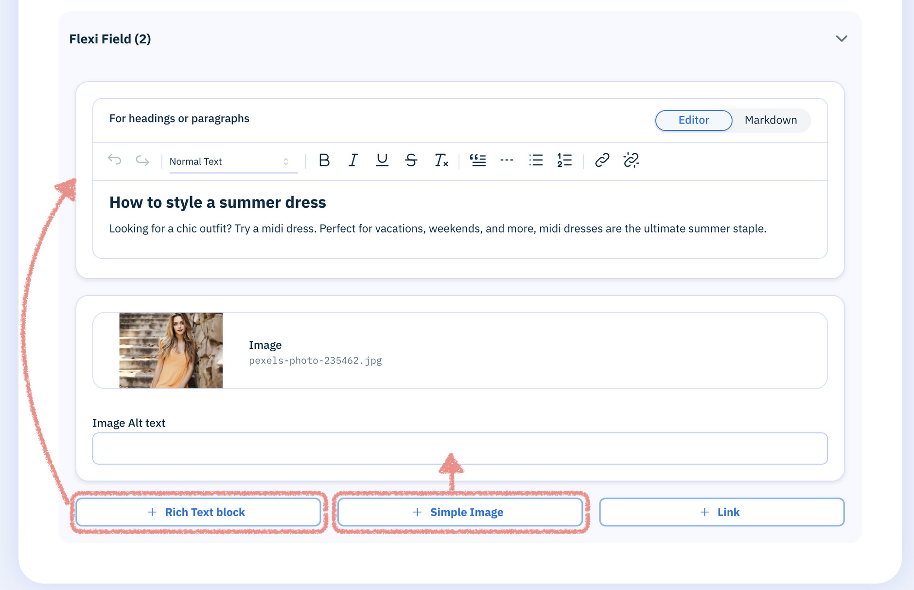 Flexible authoring conceptual view